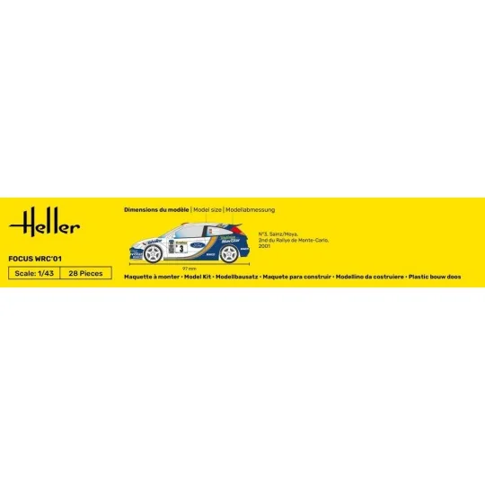 HEL-56196-Ford FOCUS WRC 2001 1/43 Heller + glue and paints - HEL-56196