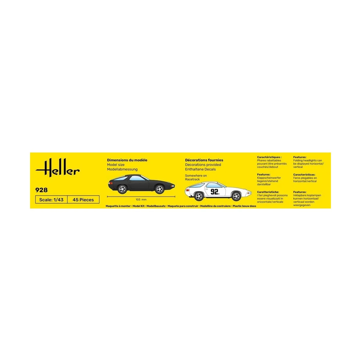 Porsche 928 1/43 Heller + colle et peintures Heller HEL-56149 - 3