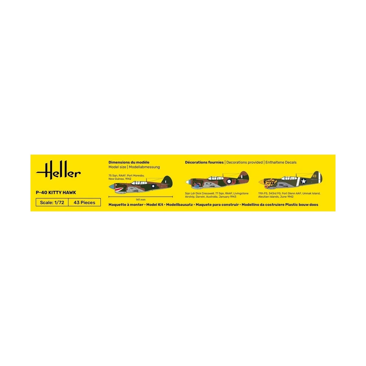 P-40 Kitty Hawk 1/72 Heller + colle et peintures Heller HEL-56266 - 4