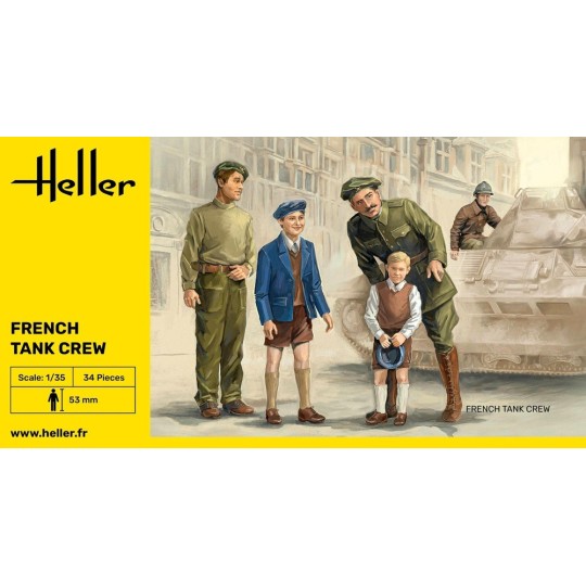 HEL-30323-Equipage de char Français 1/35 Heller