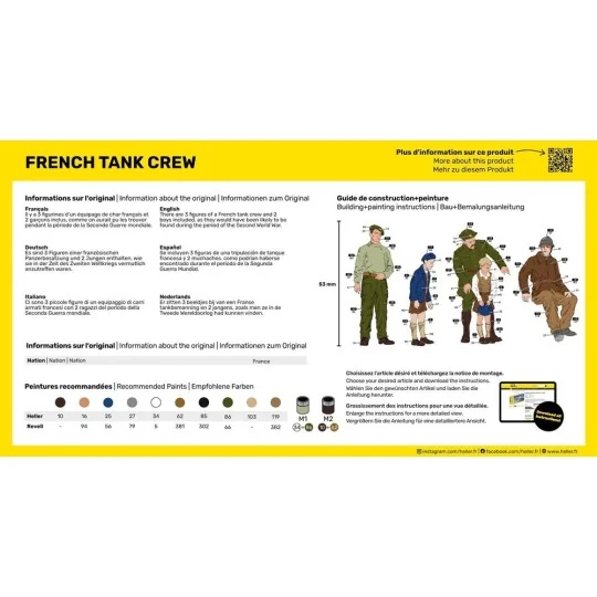 Equipage de char Français 1/35 Heller Heller HEL-30323 - 2 HEL-30323-Equipage de char Français 1/35 Heller - HEL-30323