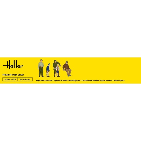 French Tank Crew 1/35 Heller Heller HEL-30323 - 3 HEL-30323-French Tank Crew 1/35 Heller - HEL-30323