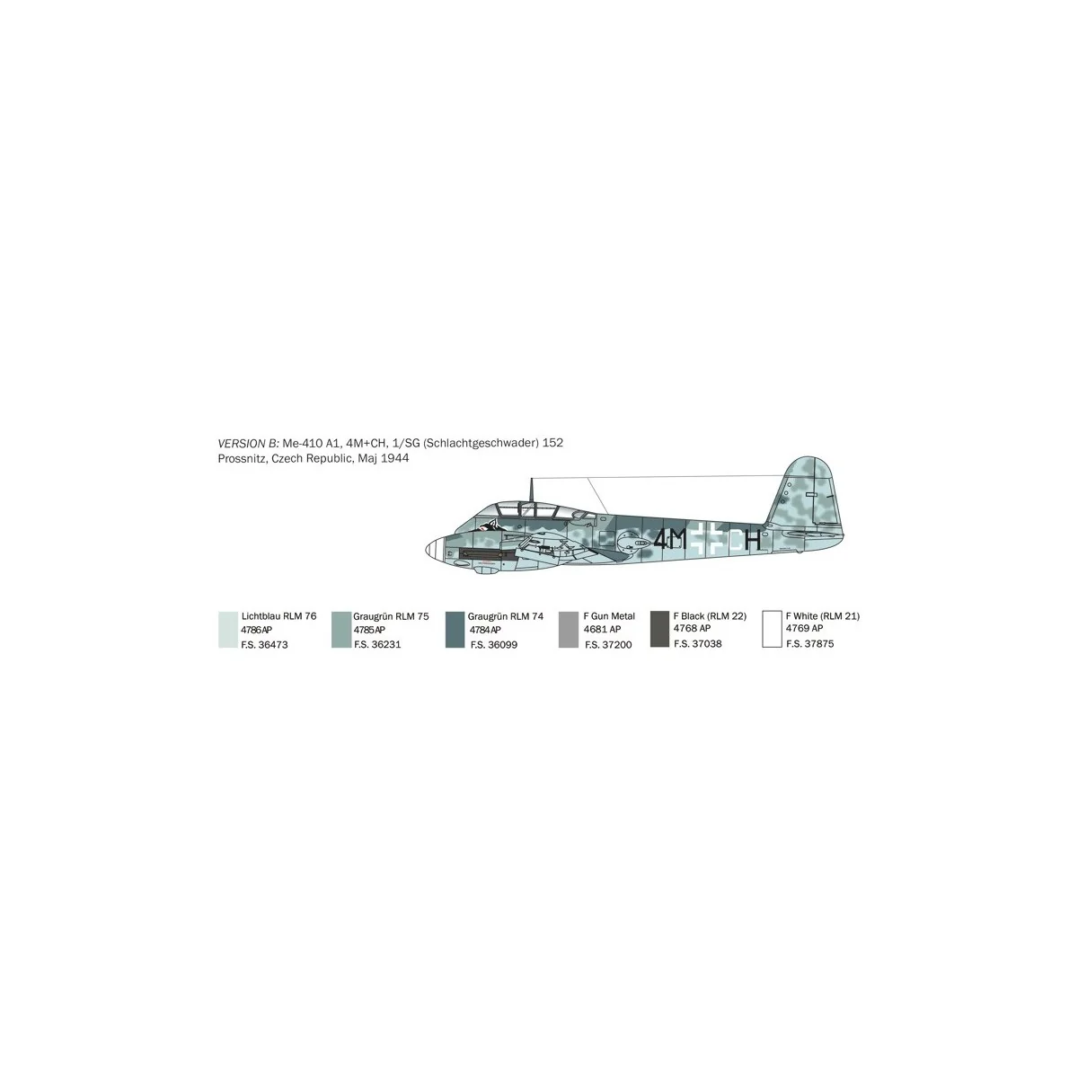 Avion Messerschmitt Me410A-1 Hornisse 1/72 Italeri Italeri I074 - 4 Avion Messerschmitt Me410A-1 Hornisse 1/72 Italeri Italeri I074 - 4