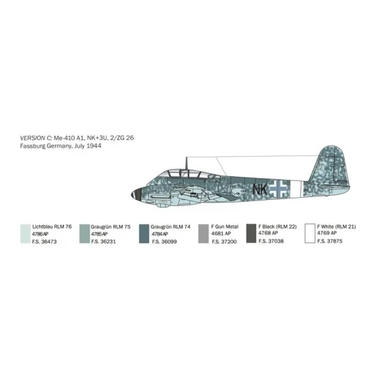 I074-Aircraft Messerschmitt Me410A-1 Hornisse 1/72 Italeri