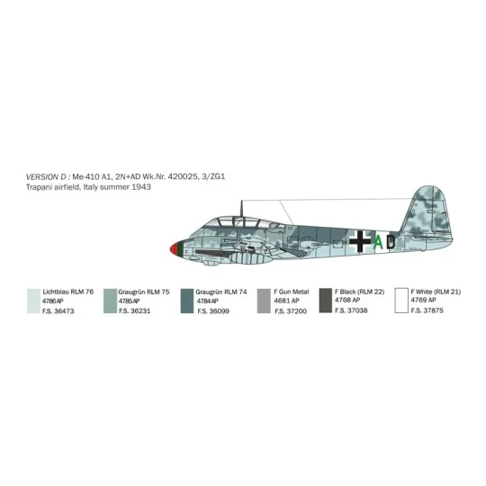 I074-Avion Messerschmitt Me410A-1 Hornisse 1/72 Italeri - I074