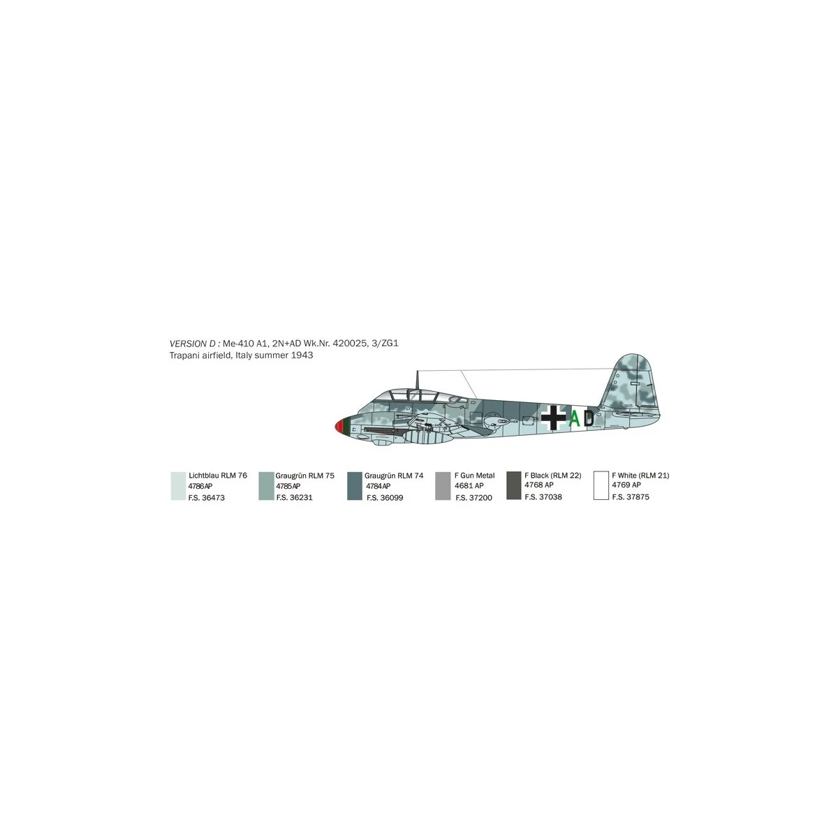 Aircraft Messerschmitt Me410A-1 Hornisse 1/72 Italeri Italeri I074 - 6 Aircraft Messerschmitt Me410A-1 Hornisse 1/72 Italeri Italeri I074 - 6