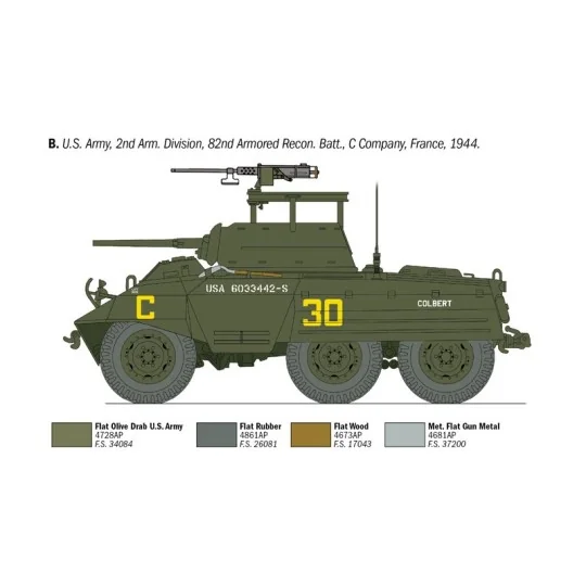 M8 Greyhound 1/35 Italeri Vehicle Italeri I6364 - 4 I6364-M8 Greyhound 1/35 Italeri Vehicle - I6364