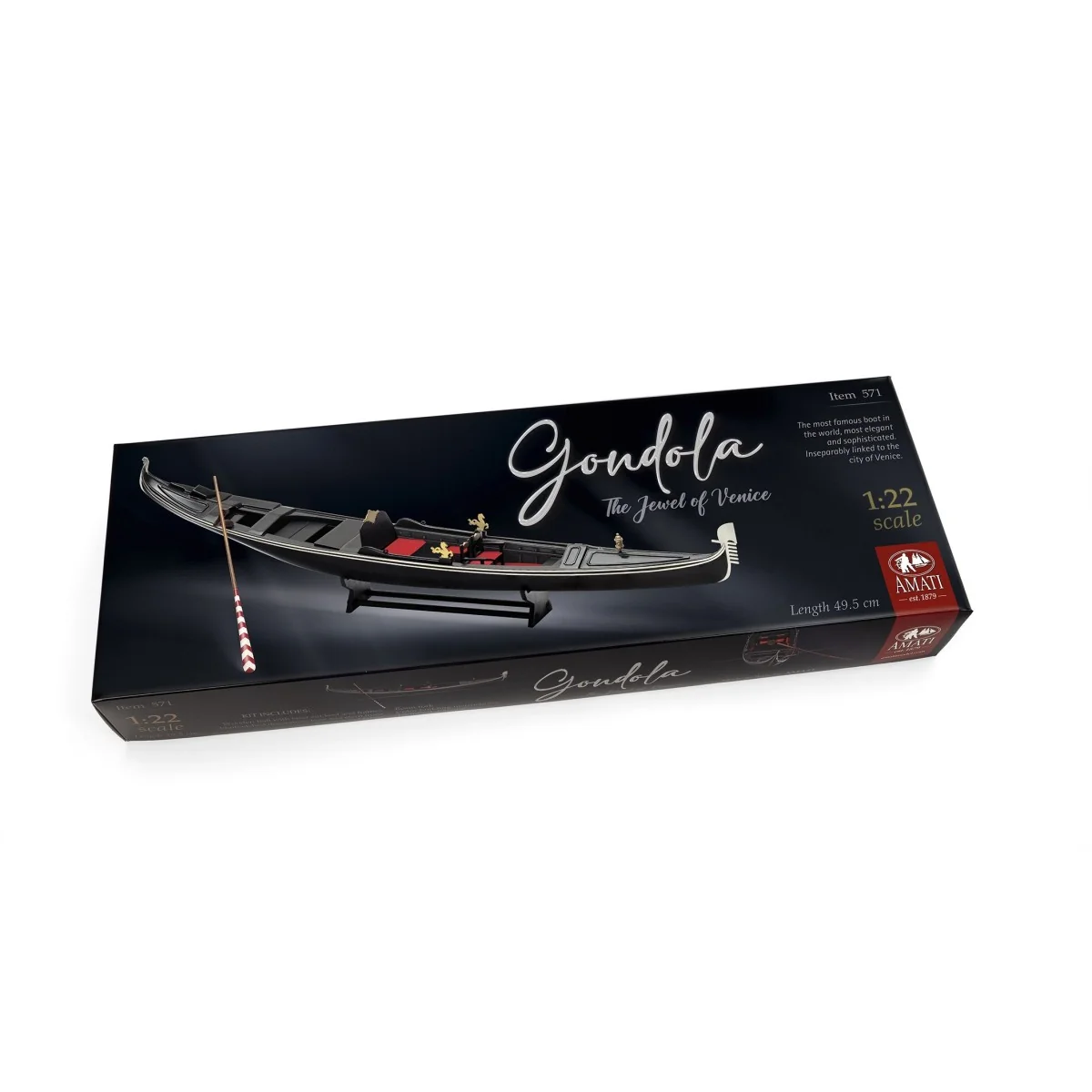 Venetian Gondola Boat 1/22 Wooden Boat Amati Amati 571 - 2 Venetian Gondola Boat 1/22 Wooden Boat Amati Amati 571 - 2