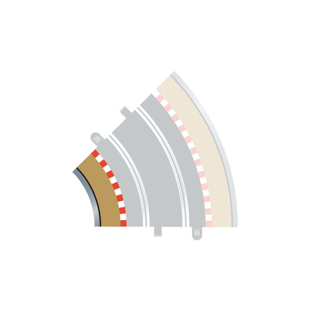 Inner Edges Curve R2 45° (x4) 1/32 Scalextric Circuit Scalextric C8225 - 1 Inner Edges Curve R2 45° (x4) 1/32 Scalextric Circuit Scalextric C8225 - 1