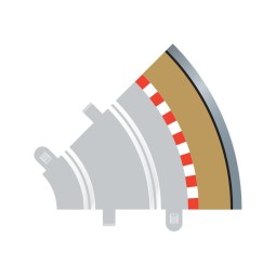 Outer Edges Curve R1 45° (x4) 1/32 Scalextric Circuit Scalextric C8240 - 1