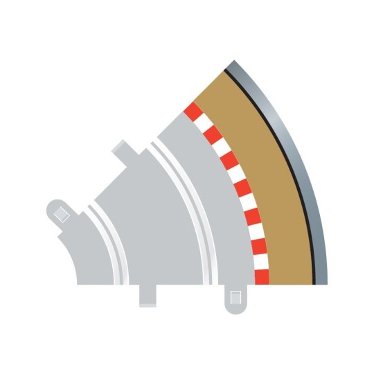 C8240-Bordures Extérieures Courbe R1 45° (x4) circuit 1/32 Scalextric