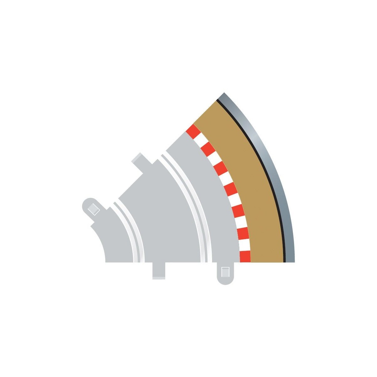 Bordures Extérieures Courbe R1 45° (x4) circuit 1/32 Scalextric Scalextric C8240 - 1