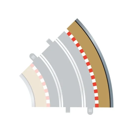 C8228-Outer Edges Curve R2 45° (x4) 1/32 Scalextric Circuit - C8228