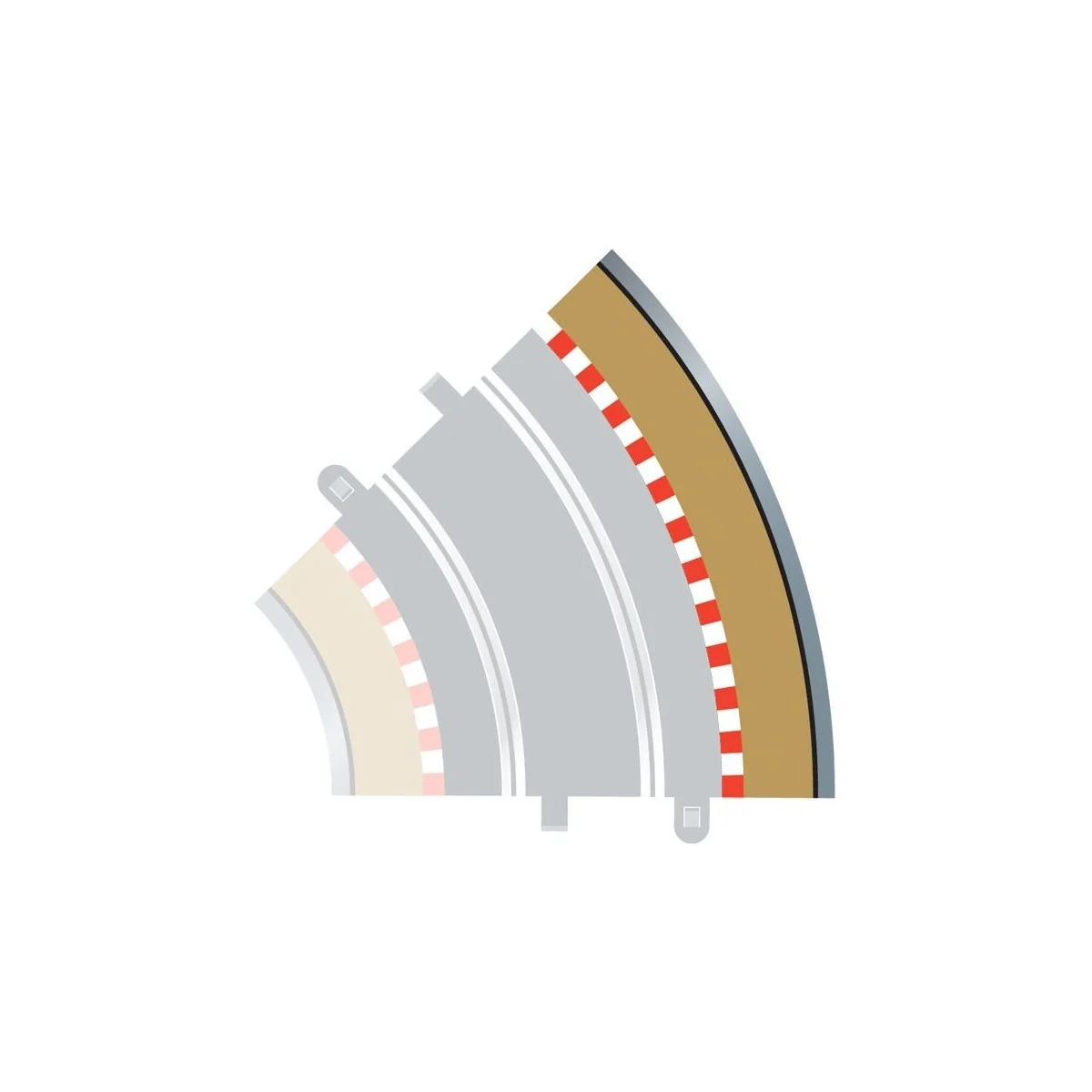 Outer Edges Curve R2 45° (x4) 1/32 Scalextric Circuit Scalextric C8228 - 1