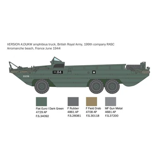 Véhicule DUKW 2 1/2 GMC camion amphibie 1/35 Italeri Italeri I6392 - 5 I6392-Véhicule DUKW 2 1/2 GMC camion amphibie 1/35 Italeri - I6392