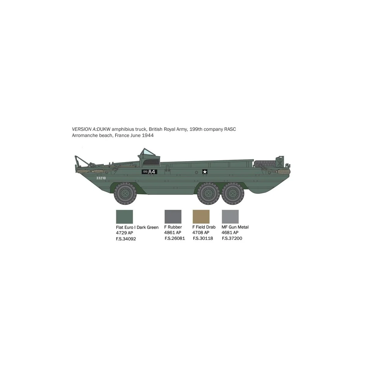 Véhicule DUKW 2 1/2 GMC camion amphibie 1/35 Italeri Italeri I6392 - 5 Véhicule DUKW 2 1/2 GMC camion amphibie 1/35 Italeri Italeri I6392 - 5