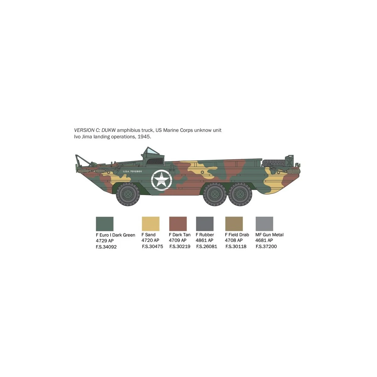 Véhicule DUKW 2 1/2 GMC camion amphibie 1/35 Italeri Italeri I6392 - 7 Véhicule DUKW 2 1/2 GMC camion amphibie 1/35 Italeri Italeri I6392 - 7