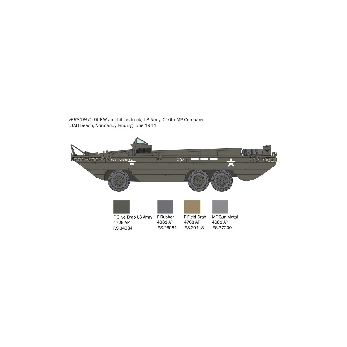 Véhicule DUKW 2 1/2 GMC camion amphibie 1/35 Italeri Italeri I6392 - 8 Véhicule DUKW 2 1/2 GMC camion amphibie 1/35 Italeri Italeri I6392 - 8