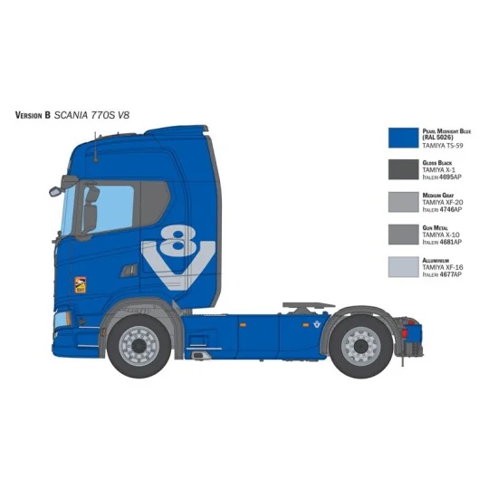 I3965-Scania 770S V8 White Cab 1/24 Italeri Truck - I3965
