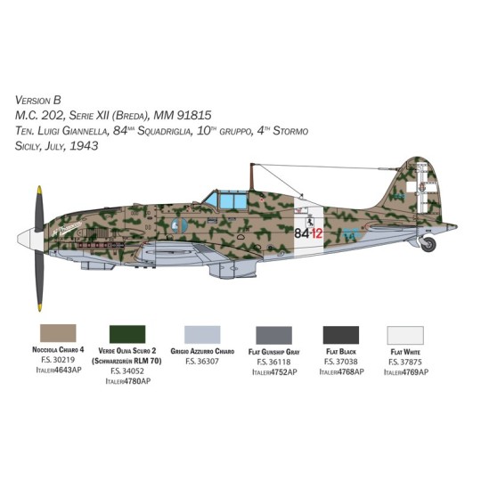 I2518-MC-202 Folgore 1/32 Italeri aircraft - I2518