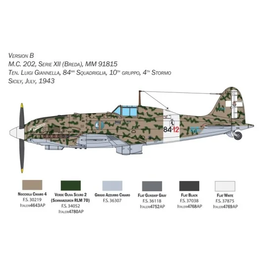 I2518-MC-202 Folgore 1/32 Italeri aircraft - I2518