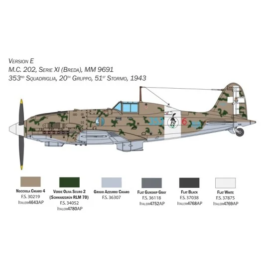 I2518-MC-202 Folgore 1/32 Italeri aircraft - I2518