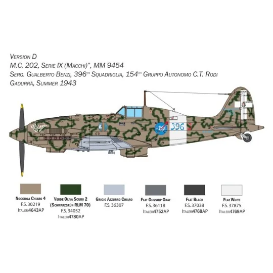 I2518-MC-202 Folgore 1/32 Italeri aircraft - I2518