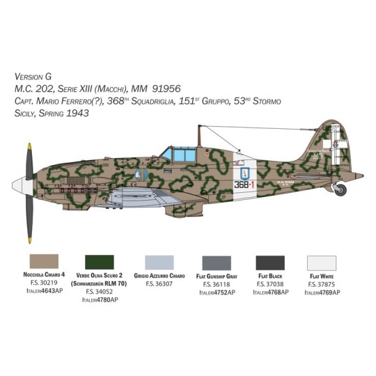 I2518-MC-202 Folgore 1/32 Italeri aircraft