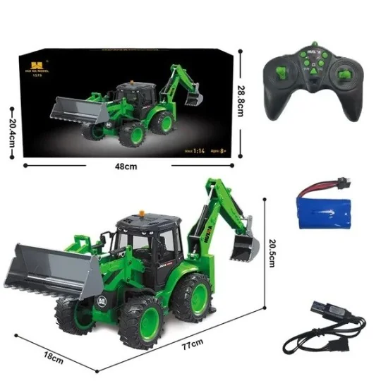 Tractopelle RC 1/18 2.4Ghz - HuiNa HuiNa Toys CY1579 - 4 CY1579-Tractopelle RC 1/18 2.4Ghz - HuiNa - CY1579