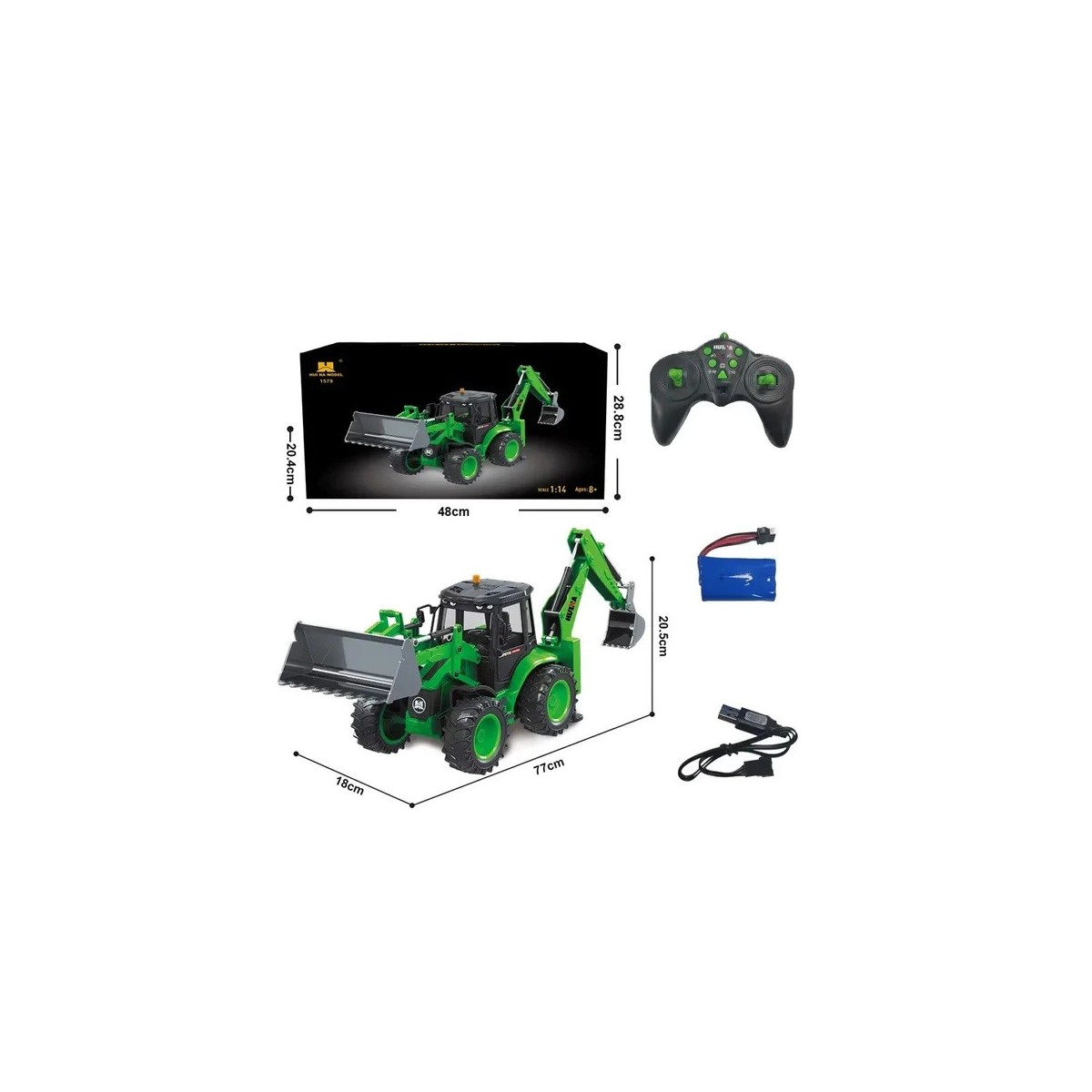 RC Backhoe Loader 1/18 2.4Ghz - HuiNa HuiNa Toys CY1579 - 4 RC Backhoe Loader 1/18 2.4Ghz - HuiNa HuiNa Toys CY1579 - 4