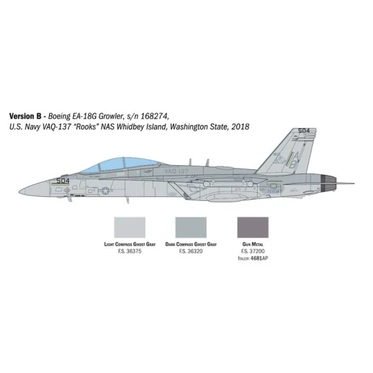 Avion EA-18G Growler 1/48 Italeri Italeri I2824 - 4 I2824-Avion EA-18G Growler 1/48 Italeri - I2824