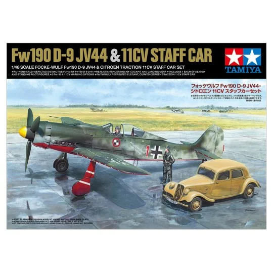 25213-Avion Focke-Wulf Fw190D-9 JV44 et Citroën traction 11CV 1/48 Tamiya - 25213