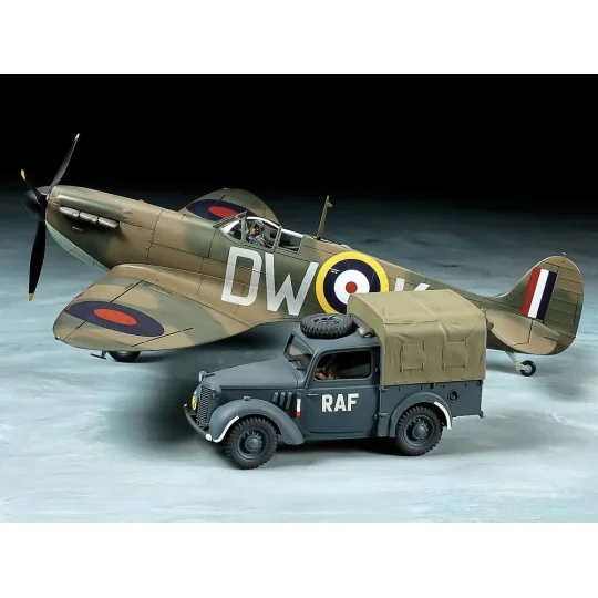 25211-Avion Spitfire Mk.I et Voiture utilitaire léger 10CV 1/48 Tamiya