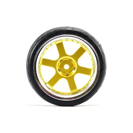 6-spoke 26mm 1/10 chrome gold track wheels (4) Fastrax Fastrax FAST0087GC - 2 FAST0087GC-6-spoke 26mm 1/10 chrome gold track wheels (4) Fastrax - FAST0087GC