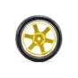 FAST0087GC-6-spoke 26mm 1/10 chrome gold track wheels (4) Fastrax