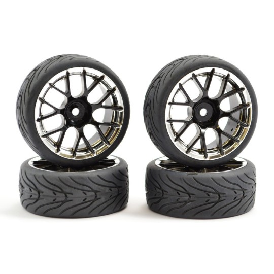Fastrax 14-spoke 14-spoke black chrome track wheels 1/10 (4) Fastrax FAST0097BC - 1 FAST0097BC-Fastrax 14-spoke 14-spoke black chrome track wheels 1/10 (4) - FAST0097BC