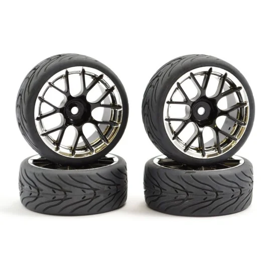Fastrax 14-spoke 14-spoke black chrome track wheels 1/10 (4) Fastrax FAST0097BC - 1 FAST0097BC-Fastrax 14-spoke 14-spoke black chrome track wheels 1/10 (4) - FAST0097BC