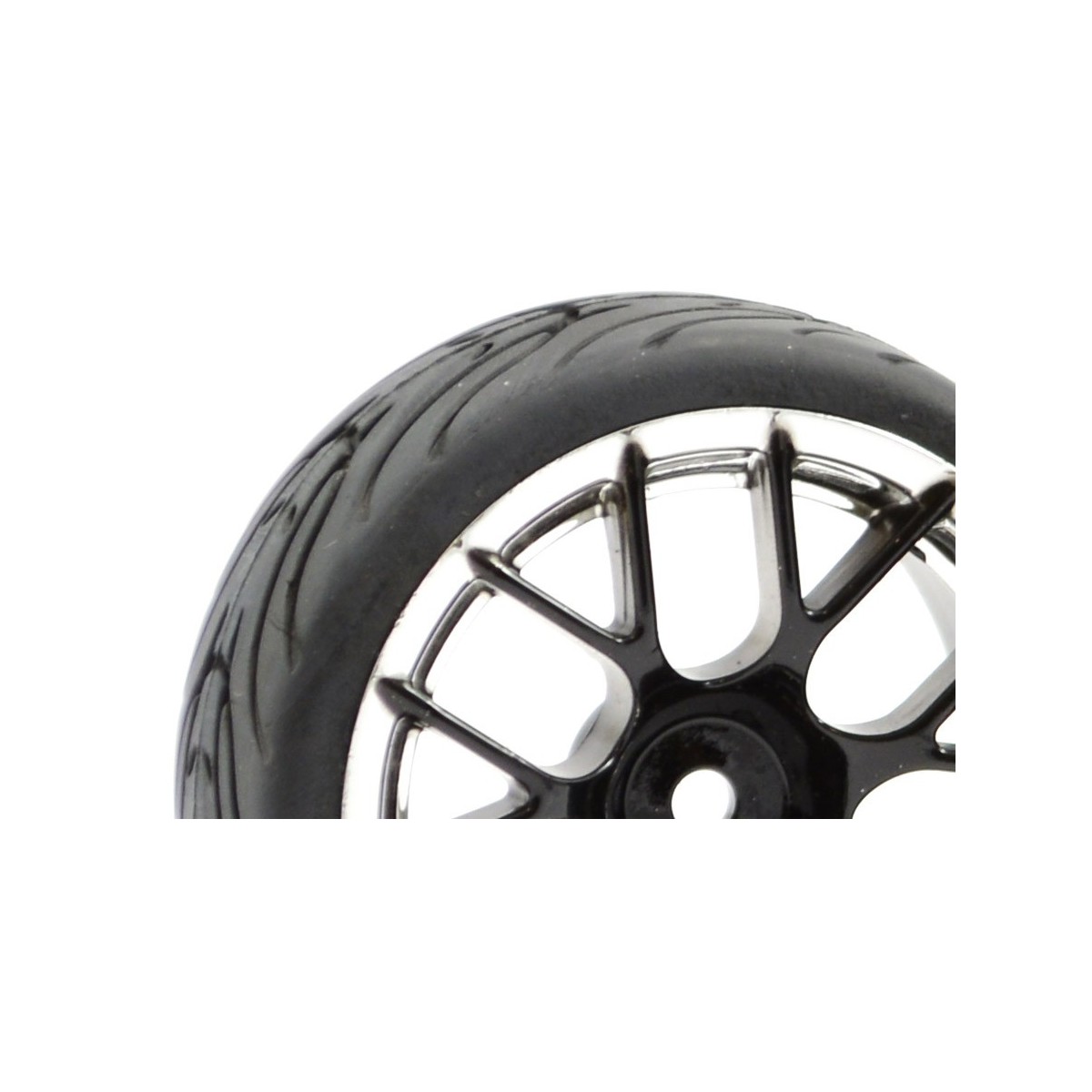 Fastrax 14-spoke 14-spoke black chrome track wheels 1/10 (4) Fastrax FAST0097BC - 2