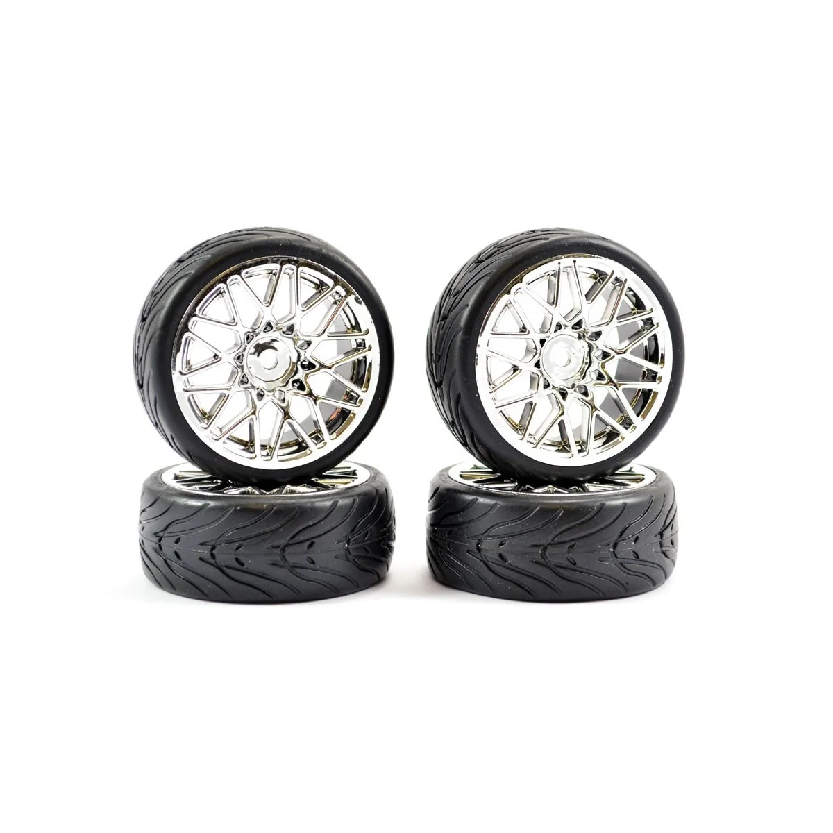 Roues piste chrome 20 rayons 26mm 1/10 (4) Fastrax Fastrax FAST0089C - 1