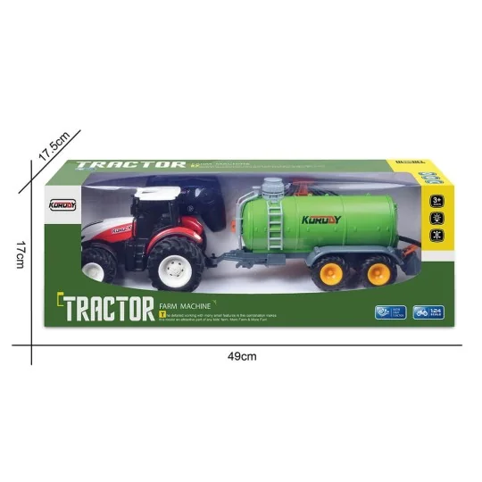 Tracteur RC grosses roues + citerne pulvérisateur d'engrais 1/24 Korody K-6642K - 5 K-6642K-Tracteur RC grosses roues + citerne pulvérisateur d'engrais 1/24 Korody - K-6642K