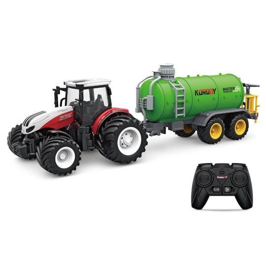 K-6647K-Korody Big Wheel RC Tractor + Sprinkler Tanker 1/24