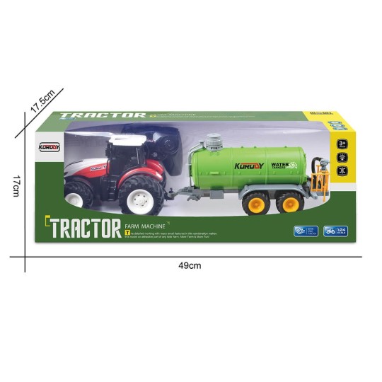 K-6647K-Tracteur RC grosses roues + citerne arroseur 1/24 Korody