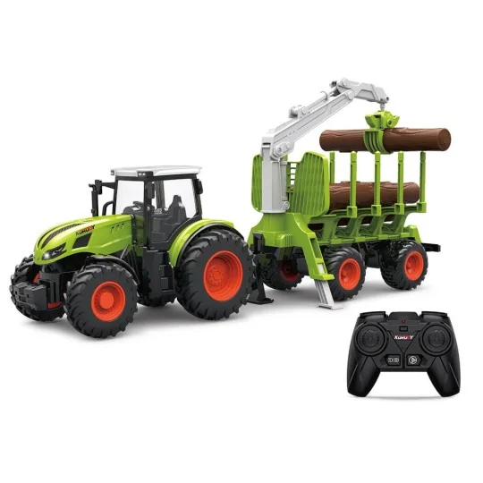 K-6648-Tracteur RC vert +  avec grappin 1/24 Korody