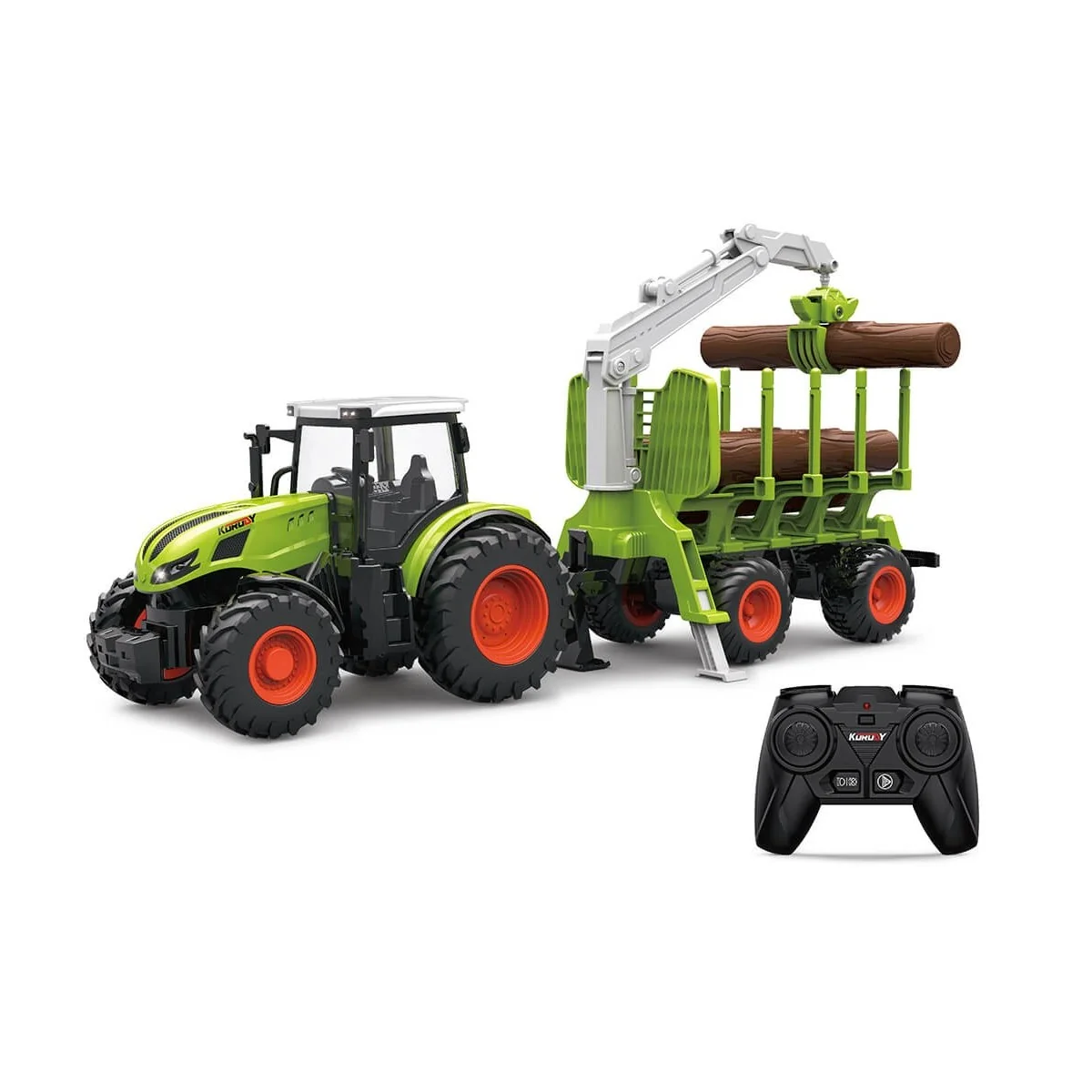 Green + RC Tractor with 1/24 Korody Grapple K-6648 - 1 Green + RC Tractor with 1/24 Korody Grapple K-6648 - 1