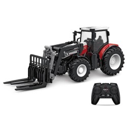 Red RC Tractor with Fork and Tines Pallet Truck 1/24 Korody K-6633 - 1