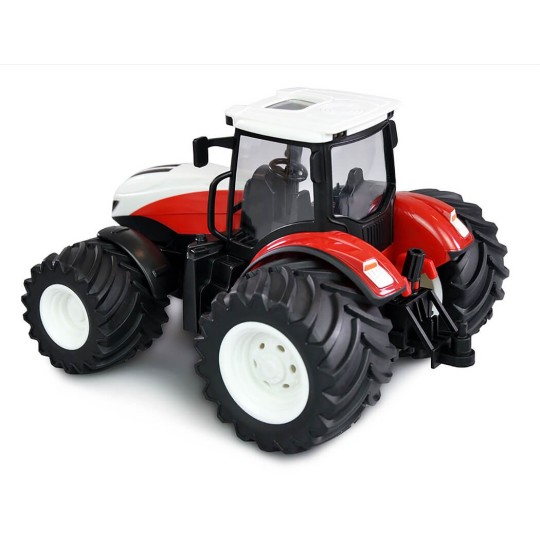 K-6639K-Tracteur RC rouge grosses roues avec herse 1/24 Korody