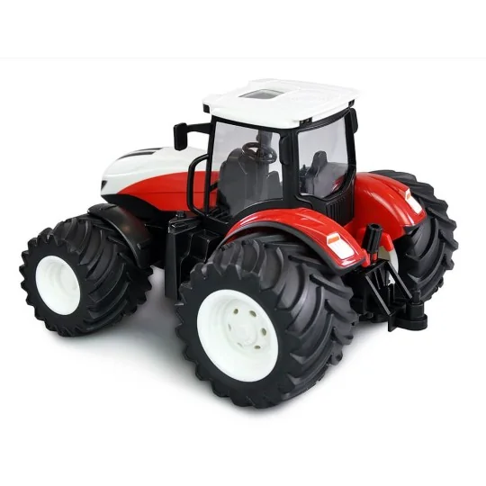 K-6639K-Red Big Wheel RC Tractor with Harrow 1/24 Korody - K-6639K
