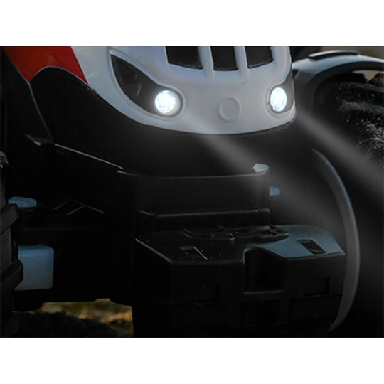 K-6639K-Tracteur RC rouge grosses roues avec herse 1/24 Korody