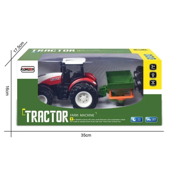 K-6635K-Tracteur RC rouge grosses roues avec semoir à engrais 1/24 Korody - K-6635K