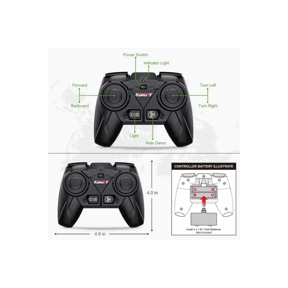 Red Big Wheel RC Tractor with Tipping Trailer 1/24 Korody  K-6643K - 7